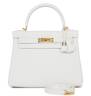 Сумка Hermes Kelly Retourne 28 White Clemence Gold Hardware Белая