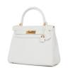 Сумка Hermes Kelly Retourne 28 White Clemence Gold Hardware Белая