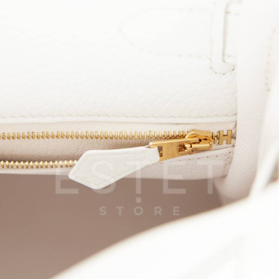 Сумка Hermes Kelly Retourne 28 White Clemence Gold Hardware Белая