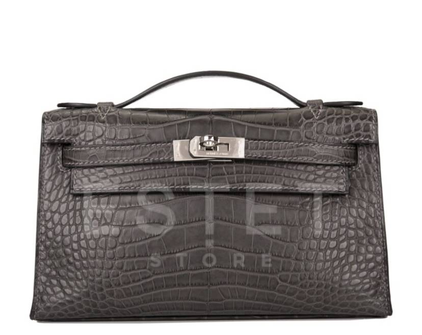 Сумка Hermes Graphite Mini Kelly Pochette Серая