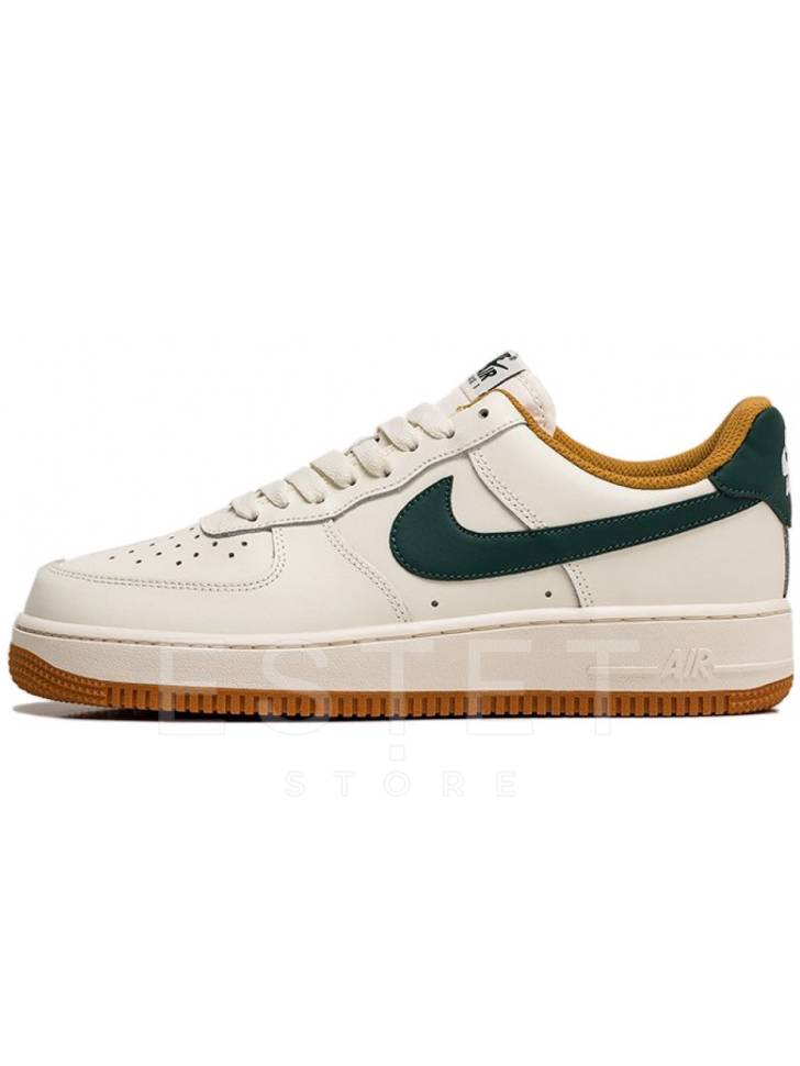 Кроссовки Nike Air Force 1 Low White Green Brown Кремовые