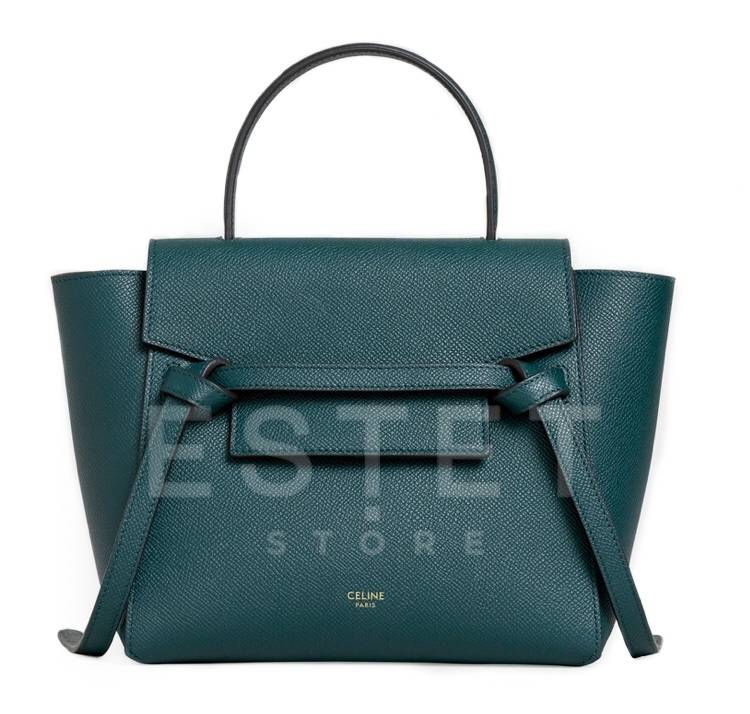 Сумка Celine Nano Belt Bag Темно-зеленая
