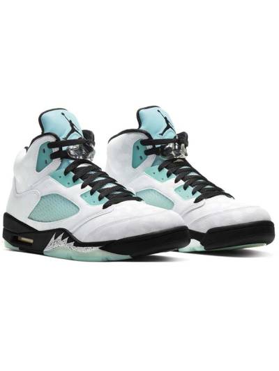 Кроссовки Nike Air Jordan 5 Retro Island Green Белые