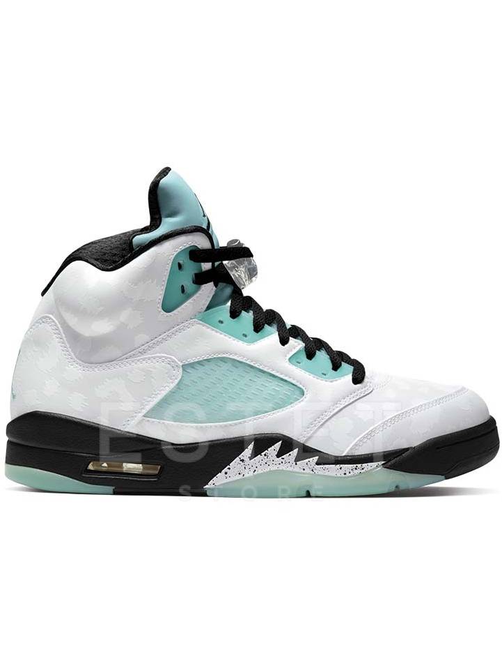 Кроссовки Nike Air Jordan 5 Retro Island Green Белые