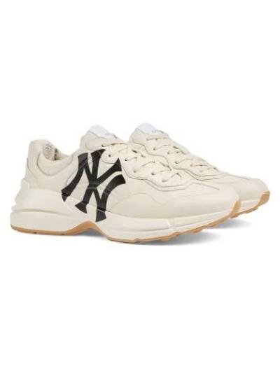 Кроссовки Gucci Rhyton Ny Yankees Бежевые