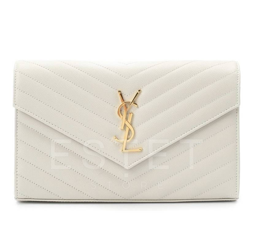 Сумка Saint Laurent Monogram Envelope Белая