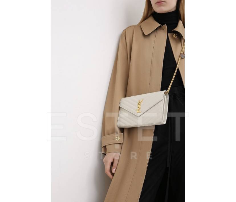 Сумка Saint Laurent Monogram Envelope Белая