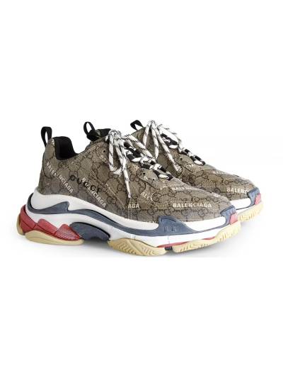 Кроссовки Gucci The Hacker Project Triple S Бежевые