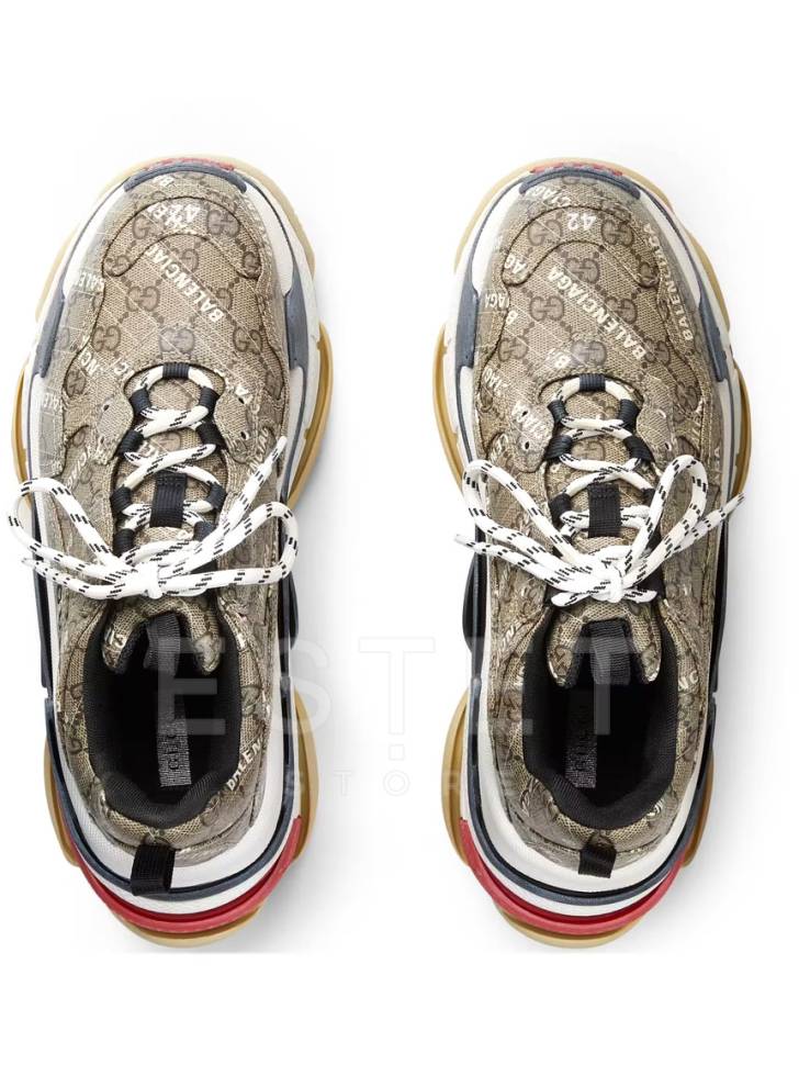 Кроссовки Gucci The Hacker Project Triple S Бежевые