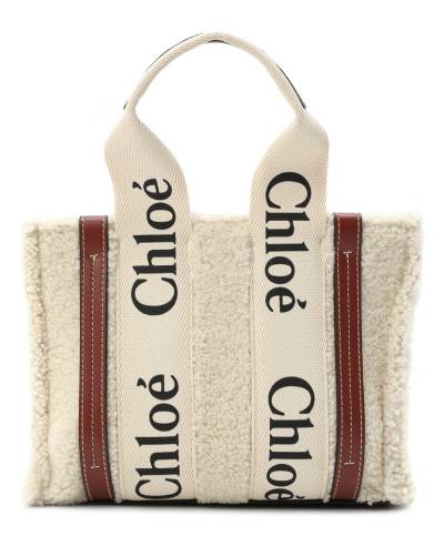 Сумка Chloé Woody Mini Бежевая