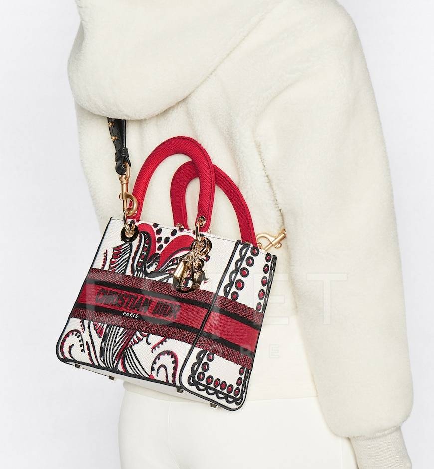 Сумка Dior Lady D-lite Красная