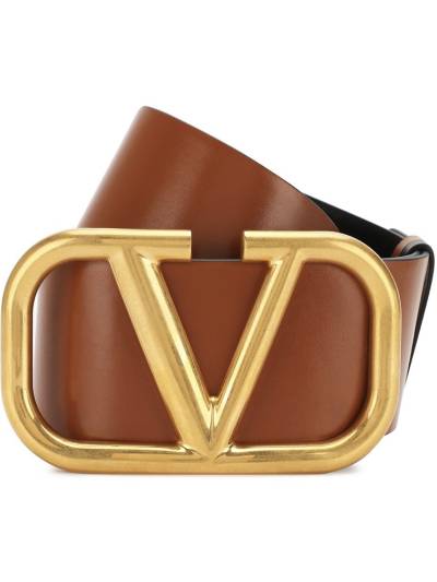 Ремень Valentino Vlogo Signature Коричнево-бежевый