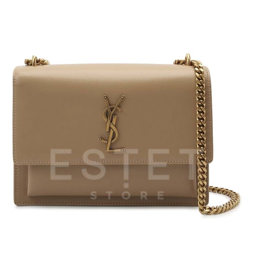 Сумка Saint Laurent Sunset Monogram Medium Бежевая