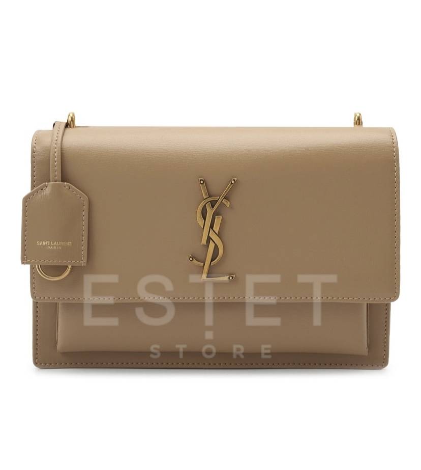 Сумка Saint Laurent Sunset Monogram Medium Бежевая