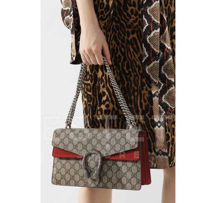 Сумка Gucci Dionysus Gg Supreme Small Бежевая