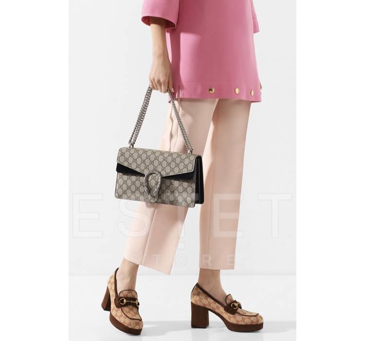 Сумка Gucci Dionysus Gg Supreme Small Бежевая