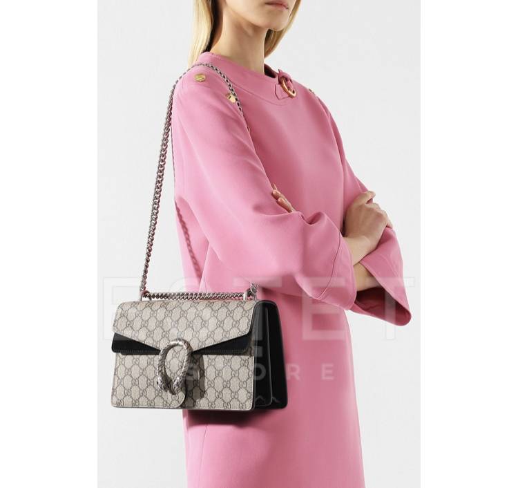 Сумка Gucci Dionysus Gg Supreme Small Бежевая