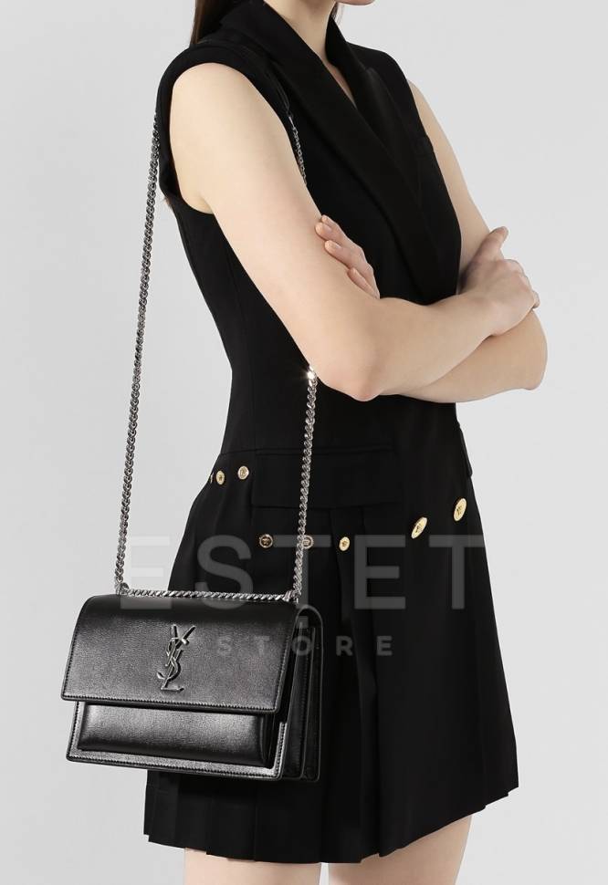 Сумка Saint Laurent Sunset Monogram Medium Черная