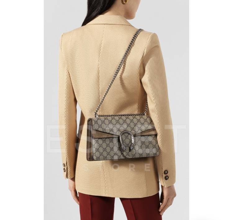Сумка Gucci Dionysus Gg Supreme Small Бежевая