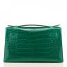 Сумка Hermes Kelly Pochette Emerald Shiny Зеленая