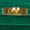 Сумка Hermes Kelly Pochette Emerald Shiny Зеленая