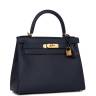 Сумка Hermes Kelly Retourne 28 Bleu Nuit Evercolor Темно-синяя