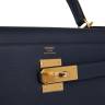 Сумка Hermes Kelly Retourne 28 Bleu Nuit Evercolor Темно-синяя