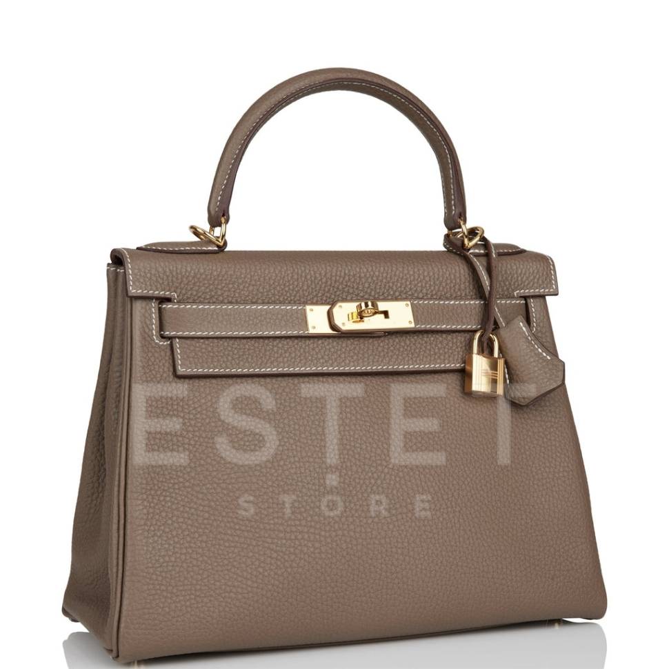 Сумка Hermes Kelly Retourne 28 Etoupe Clemence