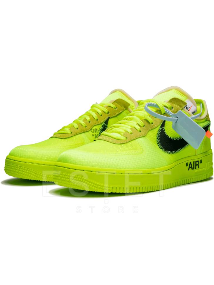 Кроссовки Off-white X Nike Air Force 1 Low Салатовые