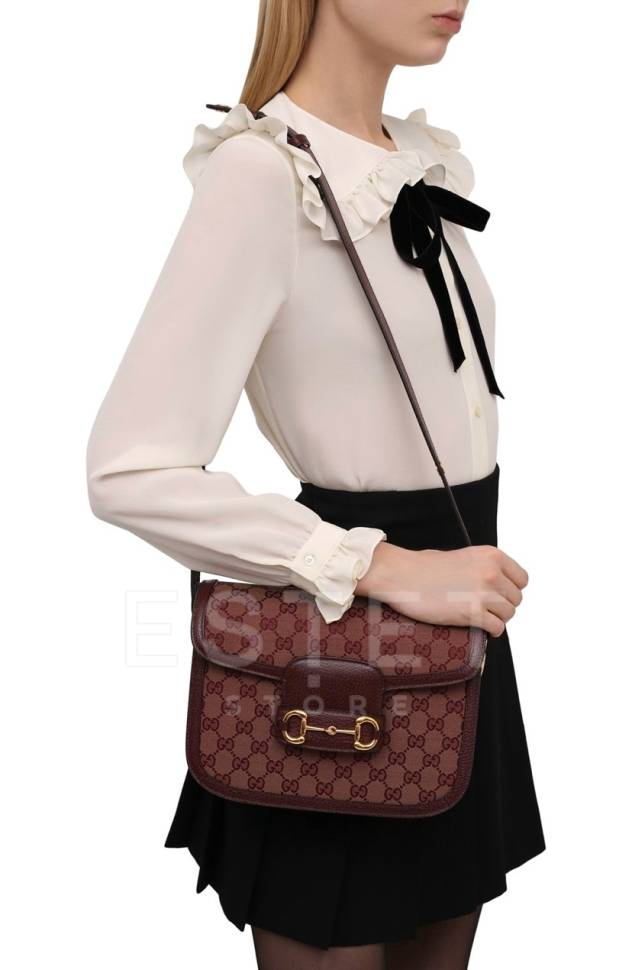 Сумка Gucci Horsebit Бордовая