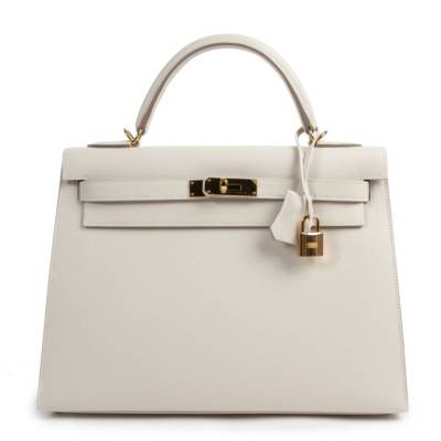 Сумка Hermes Kelly 32 Epsom Craie Белая