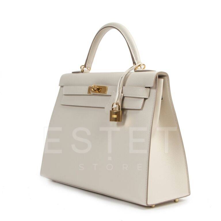 Сумка Hermes Kelly 32 Epsom Craie Белая