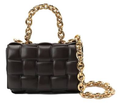 Сумка Bottega Veneta Chain Cassette Темно-коричневая