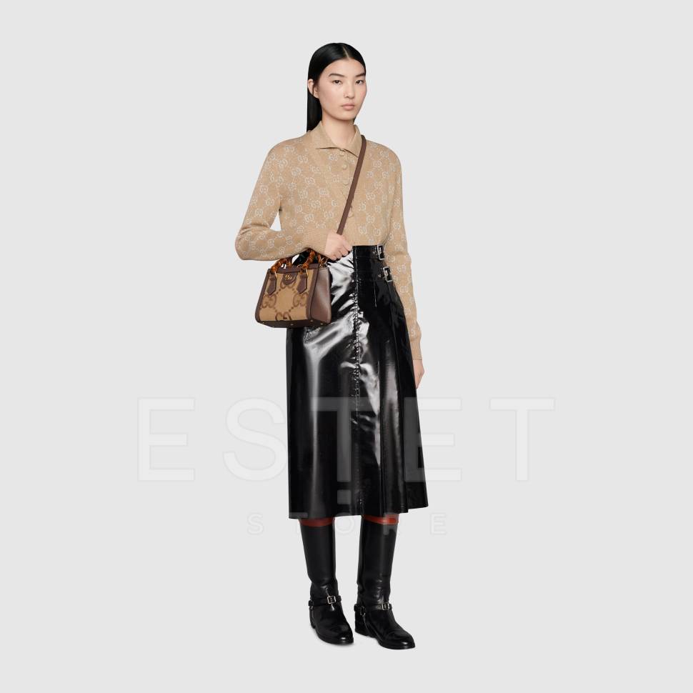 Сумка Gucci Diana Jumbo Gg Коричневая