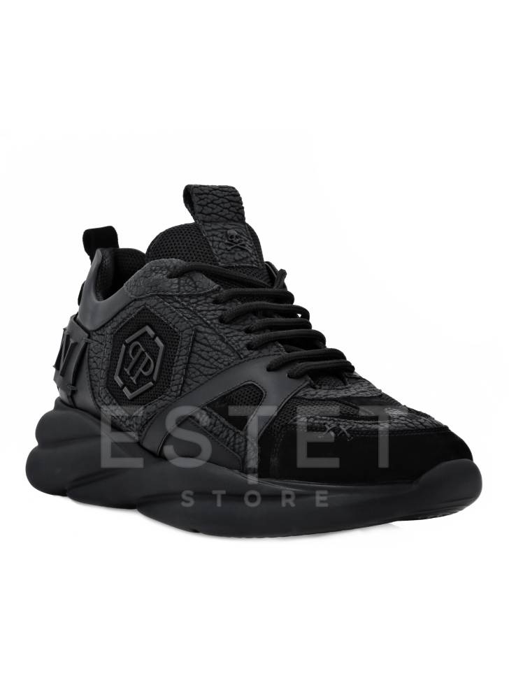 Кроссовки Philipp Plein Runner Mix Materials Plein Hurricane Черные