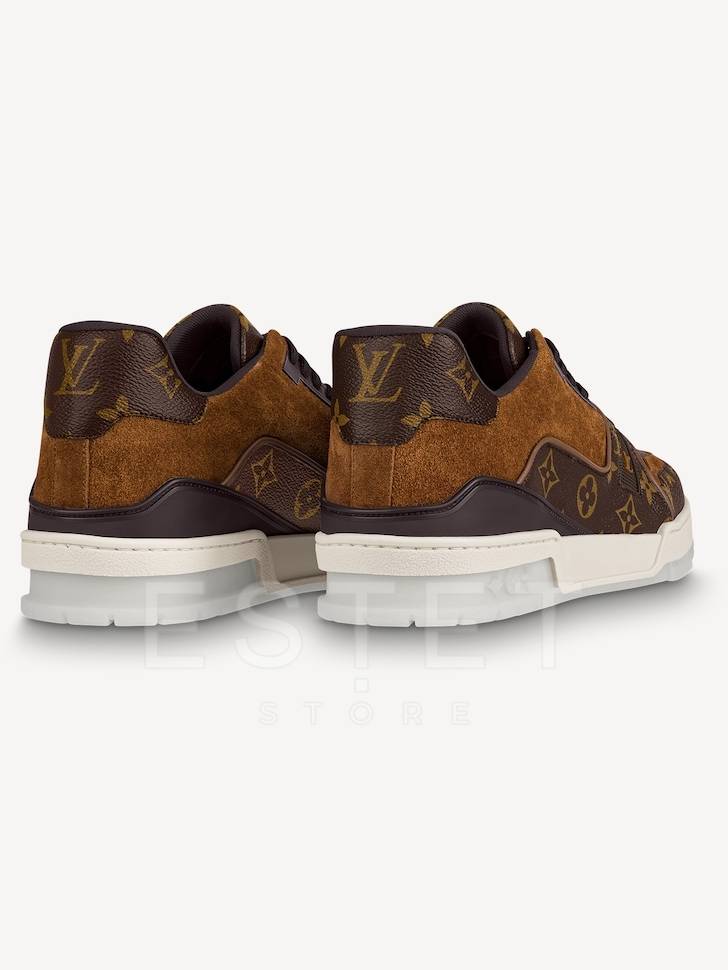 Кроссовки Louis Vuitton Lv Trainer Темно-коричневые