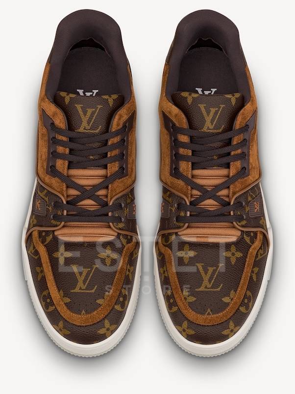 Кроссовки Louis Vuitton Lv Trainer Темно-коричневые