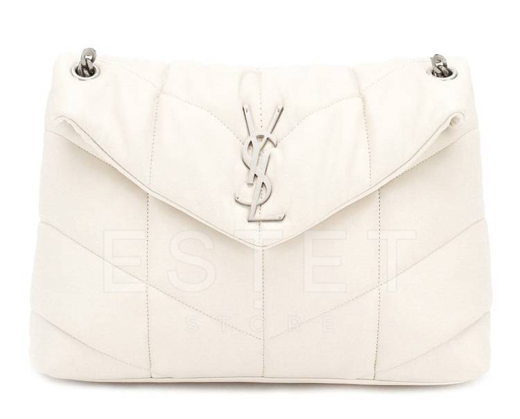 Сумка Saint Laurent Puffer Loulou Medium Белая