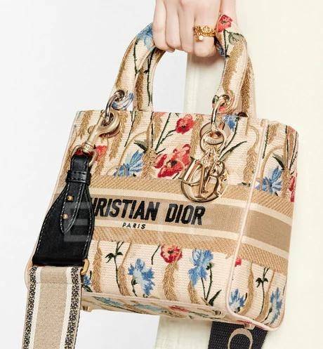 Сумка Dior Lady D-lite Бежевая
