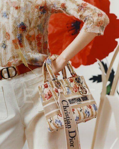 Сумка Dior Lady D-lite Бежевая