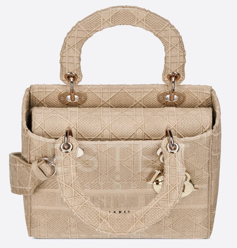 Сумка Dior Lady D-lite Бежевая