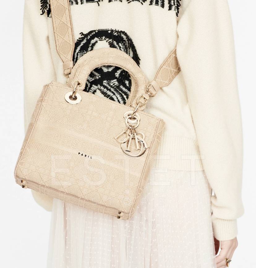 Сумка Dior Lady D-lite Бежевая