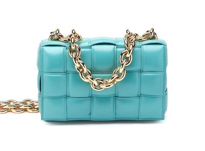 Сумка Bottega Veneta The Chain Cassette Бирюзовая