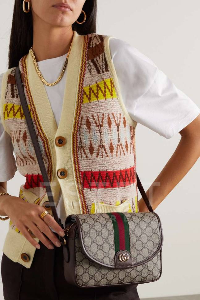 Сумка Gucci Ophidia Gg Бежевая