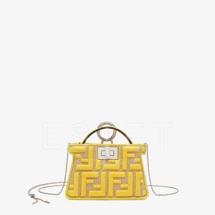Сумка Fendi Peekaboo Iconic Mini Желтая
