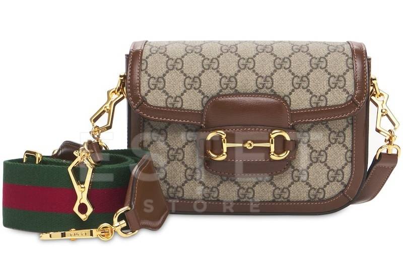 Сумка Gucci Horsebit 1955 Коричнево-бежевая