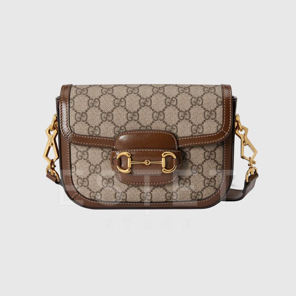 Сумка Gucci Horsebit 1955 Коричнево-бежевая