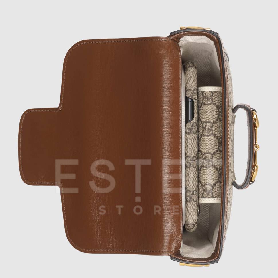 Сумка Gucci Horsebit 1955 Коричнево-бежевая