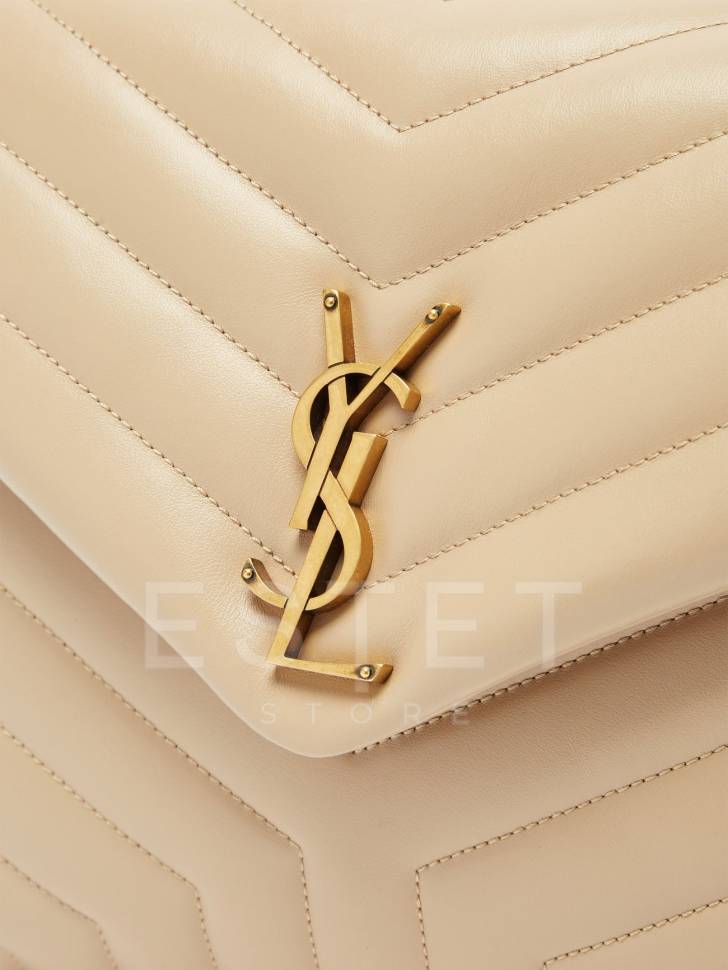 Сумка Saint Laurent Monogram Loulou Large Бежевая