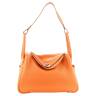 Сумка Hermes Orange Clemence Lindy 30 Оранжевая